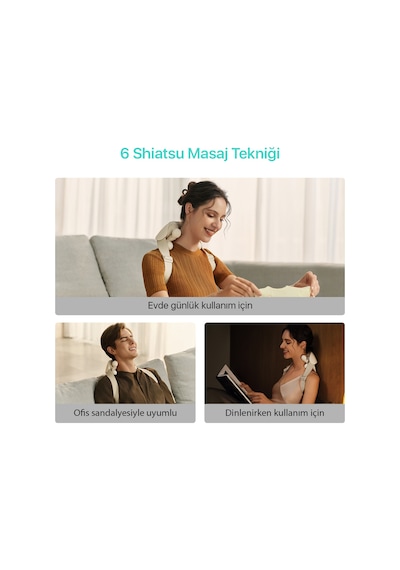 SKG Hs500-2 Boyun Ve Omuz Masaj Aleti Shiatsu Masaj Terapisi Derin Rahatlama, Yoğurma Hissiyatı Bej