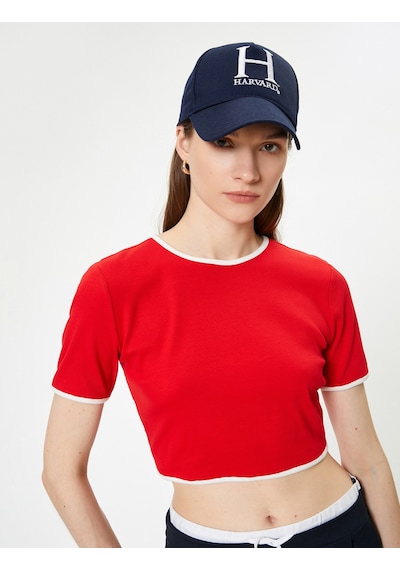 Koton Crop Tişört Slim Fit Kısa Kollu Bisiklet Yaka Kaşkorse Renk Kontrastlı Kırmızı 4sak50626ek Kırmızı Koton Crop Tişört Slim Fit Kısa Kollu Bisiklet Yaka Kaşkorse Renk Kontrastlı Kırmızı 4sak50626ek Kırmızı