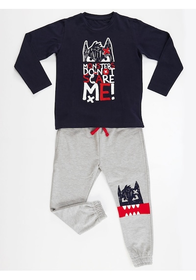 Denokids Don'T Scare Erkek Çocuk Pantolon Takım Çok Renkli