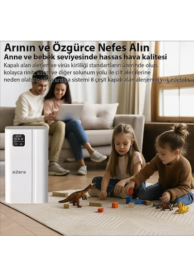 Ultra Clear Uv Etkili Hava Temizleyici Bakteri Öldürme Polen Filtreleme İyon+hepa+uv 3 Katmanlı Turbo Filtre