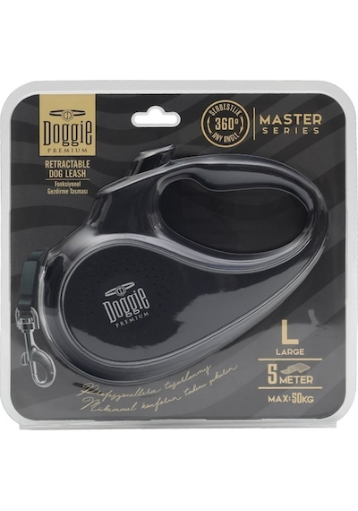 Doggie Master Large Otomatik Tasma 5 Metre Siyah