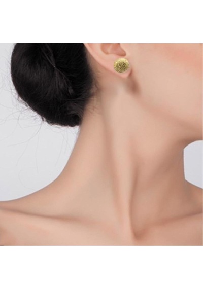 Kumlu Taşsız 14 Ayar Altın Top Küpe KK8875