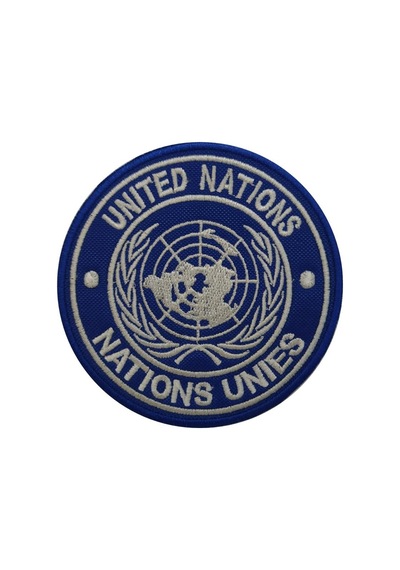 Bm Birleşmiş Milletler United Nations Nakış Işleme Arma 9X9 Cm Siyah