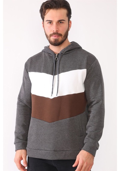 1044 Dewberry Erkek Sweatshırt-antrasit Antrasit