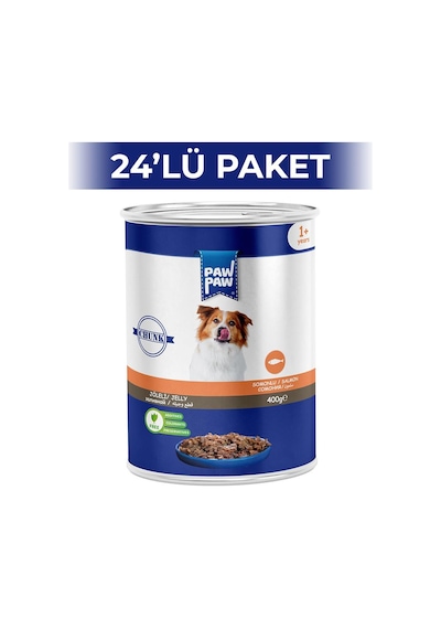 Paw Paw Jelly Somonlu Yetişkin Köpek Konserve Maması 24 x 400 G