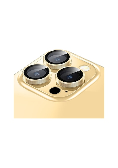 Buff Apple Uyumlu iPhone 15 Pro Max / 15 Pro Kamera Metal Lens Koruyucu Gold