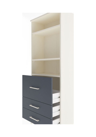 Arges Dolap 3 Raflı 3 Çekmeceli 60x30x163 Aytaşı-antrasit Aytaşı