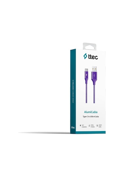 Ttec AlumiCable Type-C Kablo Mor 1.2M - 2DK18MR