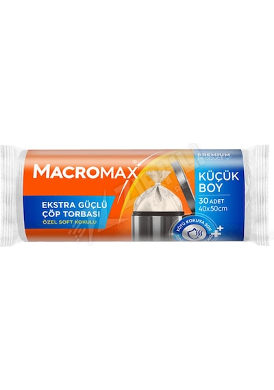2 Adet Macromax Ekstra Güçlü Çöp Torbası Küçük Boy 30'lu Paket