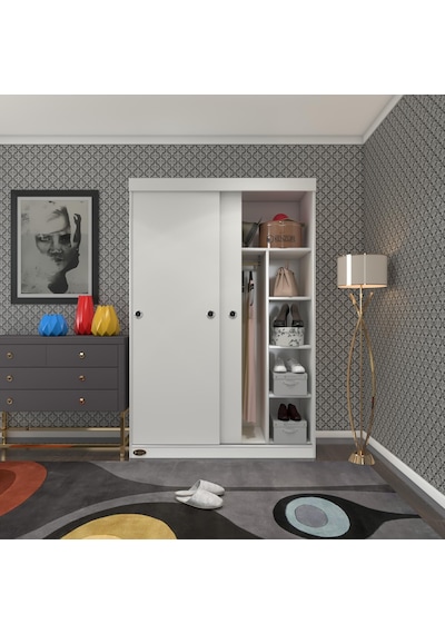 Kenzlife Gardırop Sürgülü Kapaklı Kapılı 120 Papatya Byz Gardolap Dolap