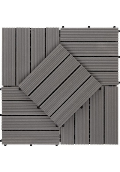 Kompozit Ahşap Karo Deck Grey - 30X30Cm