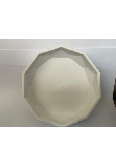 Beyaz Köşeli Kase - Dekoratif Kase 15 Cm 3d Baskıdır- Sağlamdır