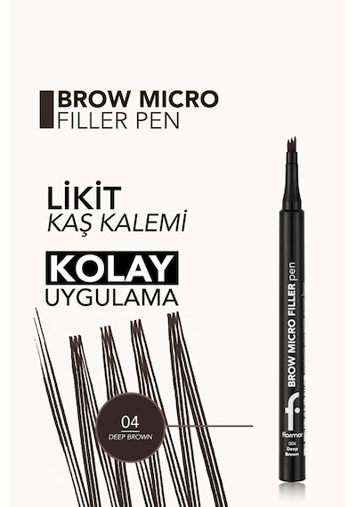 Brow Micro Filler Tarayıcı Keçe Uçlu Kaş Kalemi 8682536093040 004 Deep Brown