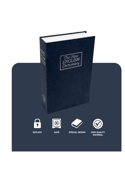 Kitap Şeklinde Mavi Büyük Boy Gizli Güvenlik Kitap Görünümlü Haz