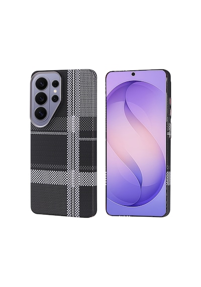 Maks Technology Samsung Galaxy Uyumlu S26 Ultra Kılıf M-safe Şarj Özellikli Karbon Fiber Görünümlü Mkst Nekst Kapak - Siyah-gri