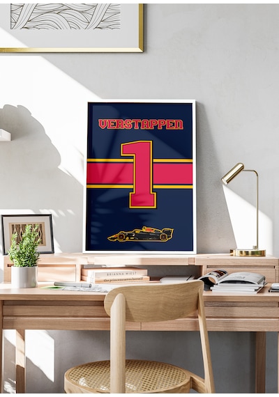 Max Verstappen F1 Poster Tablo Beyaz Çerçeveli