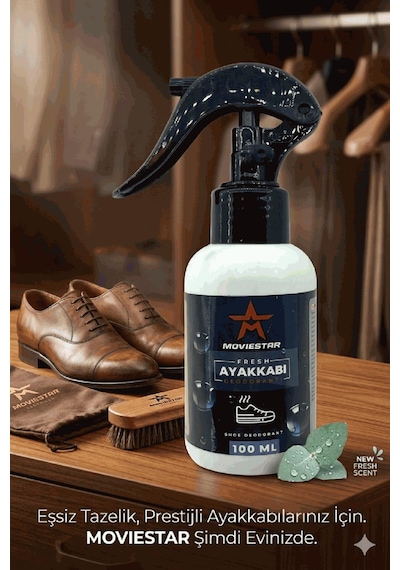 Qramed Moviestar Orthopedix Ayakkabı Deodorantı Koku Giderici Sprey 100 Ml Trigerli Çok Renkli