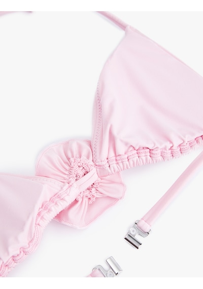 Koton Gül Aplike Detaylı Üçgen Bikini Üstü Pembe 5sak10177mm
