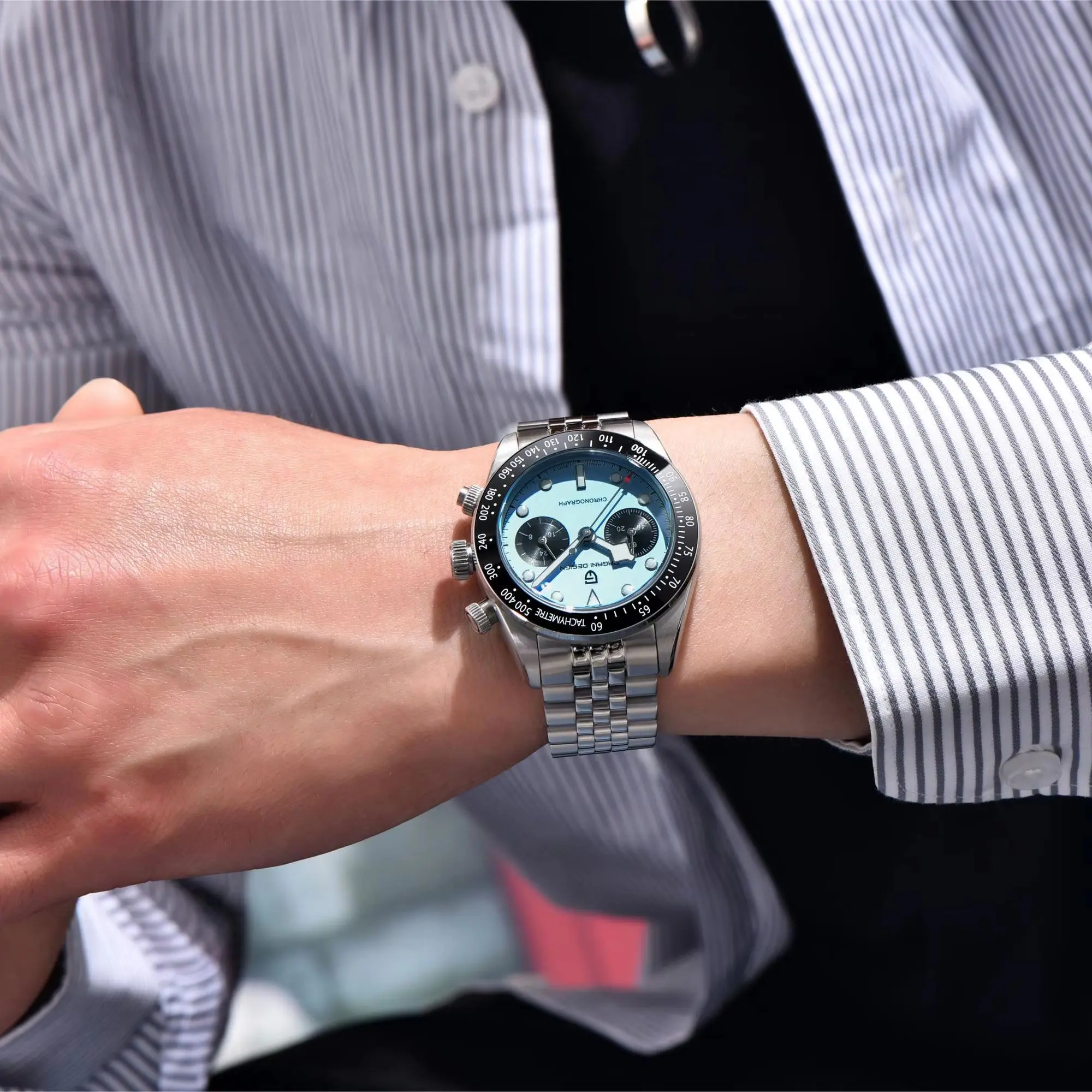 Pagani Design Pd-1813 Safir 40mm Japan Tmı Vk34 Quartz Erkek Kol Saati Pembe
