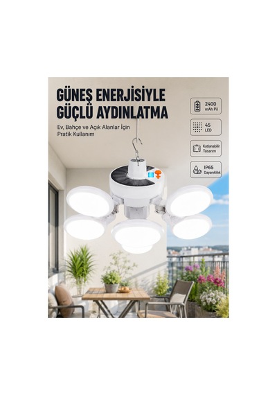 Güneş Enerjili Katlanabilir 5 Kanatlı Solar Bahçe Ilamba-6-cec77