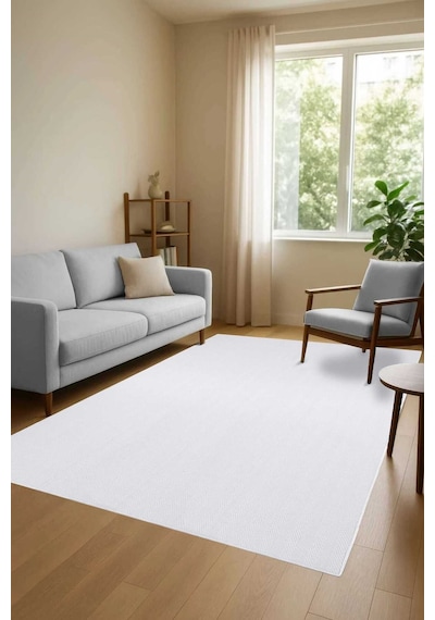 Venüs Sisal Antrasit Modern Dokuma Kilim Hasır Halı Beyaz
