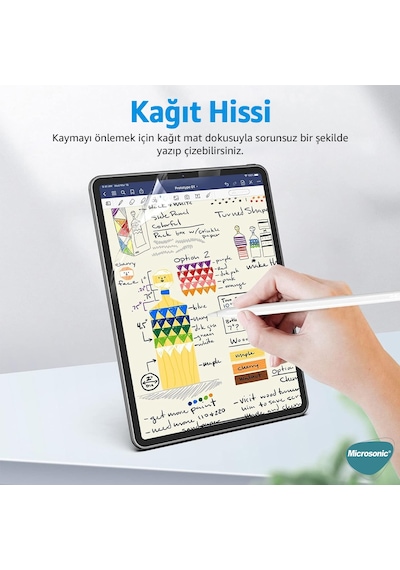 Microsonic Samsung Galaxy Uyumlu Tab S10 Fe Paper Feel Kağıt Dokulu Mat Ekran Koruyucu