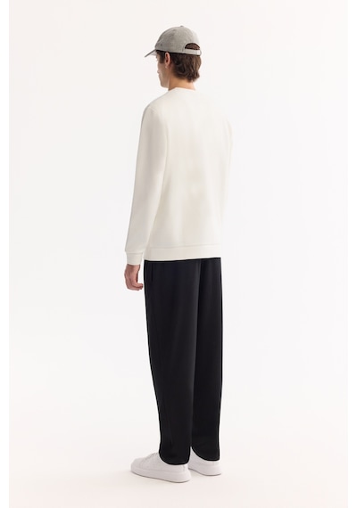 Avva Erkek Ekru Bisiklet Yaka Pamuklu Bi-stretch Regular Fit Sweatshirt A52y1271