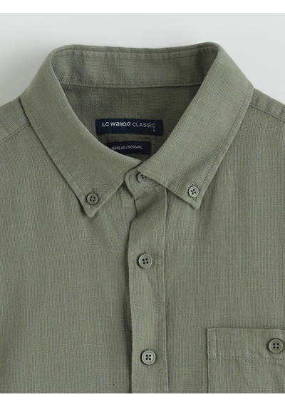 Lcwaıkıkı Classic Haki Regular Fit Poplin Erkek Gömlek