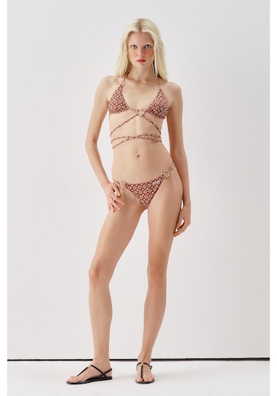 Sagaza Studio Ss6055 Çtır Çiçek Desenli Üçgen Bikini Set Cok Renklı