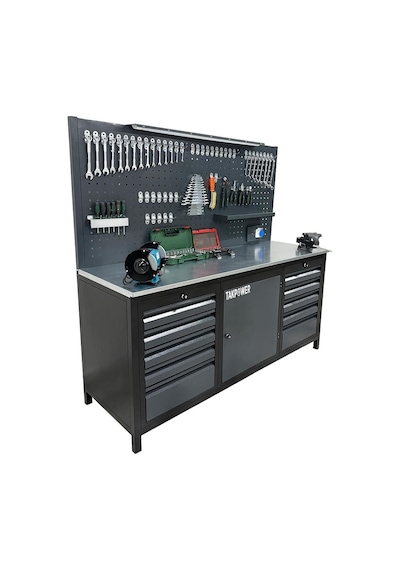 Takpower 2 Metre Dolu Takım Tezgahı 10 Çekmeceli 1 Dolaplı Pro
