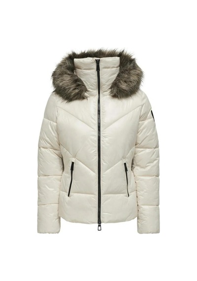 Only 15322003 Onlfever Short Puffer Bırch Kadın Mont Ekru