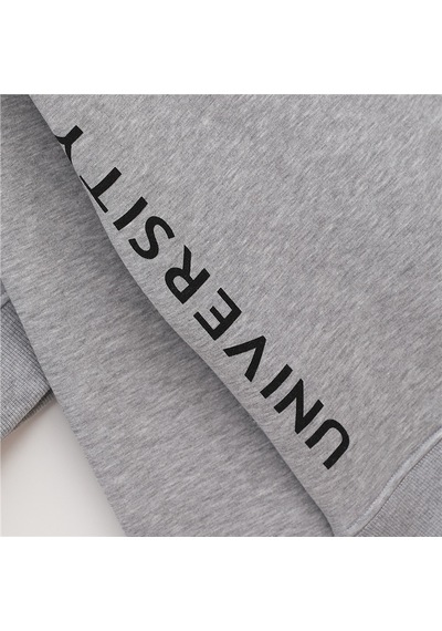 Wanex Erkek Çocuk Şardonlu Uzun Kol Kalın Bisiklet Yaka Sweatshirt - 16213 Gri Melanj