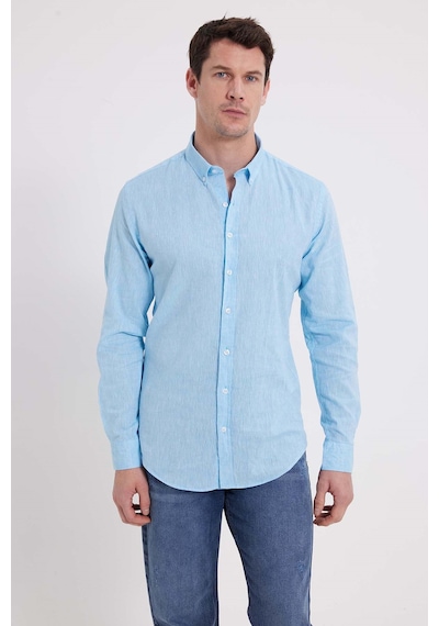 Tudors Erkek Slim Fit Dar Kesim Uzun Kollu Keten Premium Seri Düğmeli Yaka Spor Açık Mavi Gömlek-42642 Açık Mavi Tudors Erkek Slim Fit Dar Kesim Uzun Kollu Keten Premium Seri Düğmeli Yaka Spor Açık Mavi Gömlek-42642 Açık Mavi