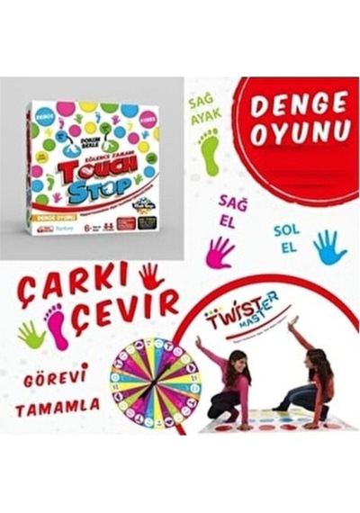 Twist Master Denge Oyunu Touch - Stop V2 Eğlenceli Dikkat Algı Hareket Aile Oyunu