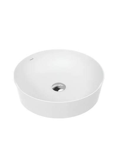 Yuvarlak Beyaz Deliksiz Lavabo, 45 Cm Boyutunda 508 Yeşil