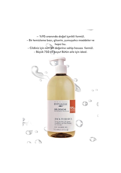 Byphasse Back To Basics Rafine Duş Jeli Kuru Ve Çok Kuru Cilt Tipleri 750 ML