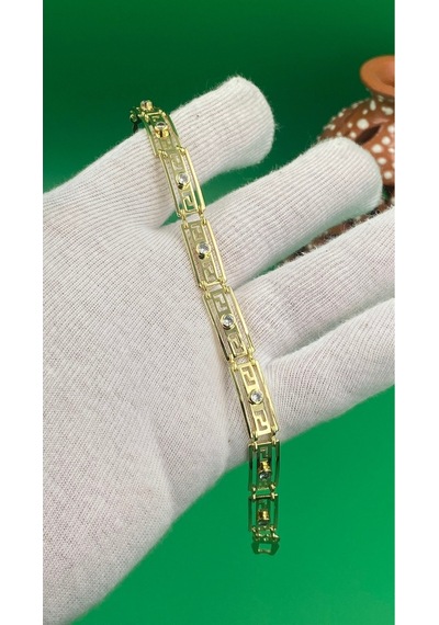 Xuping 14 Ayar Altın Kaplama Vip Model Zirkon Taşlı Bileklik Gold