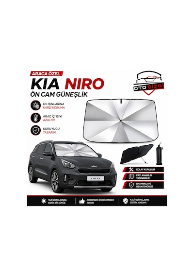 Kia Niro Şemsiye Tip Ön Cam Güneşliği Katlanabilir Uv Korumalı Araç Cam Güneşlik