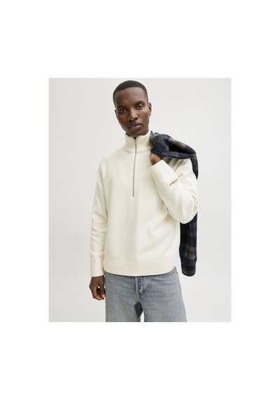Jack & Jones Jornorrebro Yarım Fermuarlı Kazak 12282749 Krem