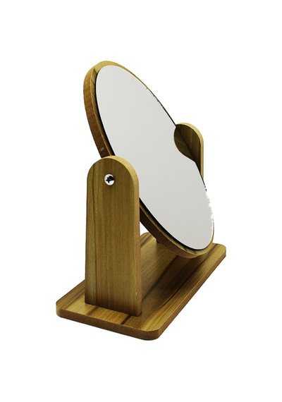 Oval Ahşap Çerçeve Makyaj Aynası 4490