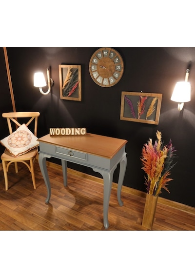 Wooding 80 Cm Çekmeceli Masif Gri Naturel Dresuar (548586312) Gri
