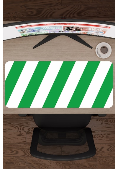 Yeşil Beyaz 70x30 Xl Taraftar Gaming Oyuncu Mouse Pad Kaymaz Taban Büyük Klavye Fare Altlığı Şerit