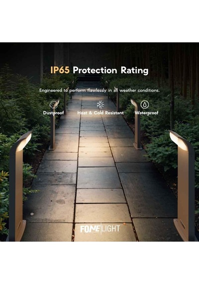 Naja Led Bahçe Aydınlatma Direği 500 Mm Ip65 Alüminyum Dış Mekan Bahçe Lambası 9w 3000k Peyzaj Aydınlatma Yürüyüş Yolu Villa Park Bollard Aydınlatma Antrasit 30x100x500 Mm