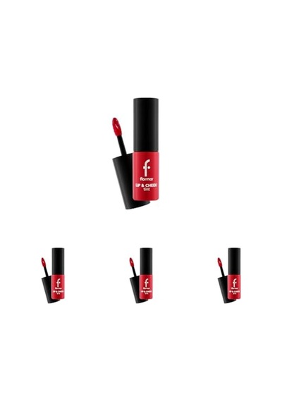 Lip &amp Cheek Tint - Mat Ve Kalıcı Su Bazlı Likit Dudak/yanak Renklendiricisi 001 Scarlet Ruby 4 Paketi Genel