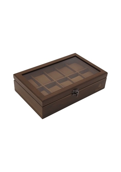 Woodini Premium Taba 10'lu Ahşap Saat Kutusu - Yeni Nesil Yastıklı