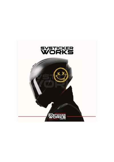 Smile Yazılı Kask Sticker Tüm Kasklar Uyumlu Tek Yön 1 Adet Altın