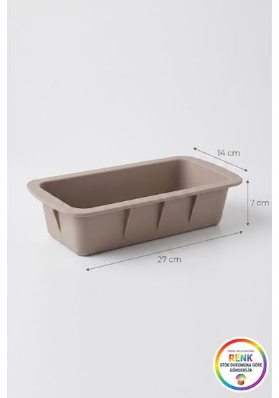 Silikon Baton Kek Kalıbı Dikdörtgen Yapışmaz Kolay Çıkan Ekmek Kek Pasta Kalıbı 27x14x7 Cm Çok Renkli