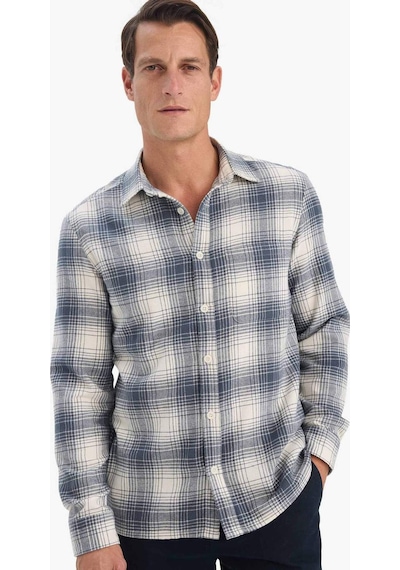 Defacto Regular Fit Polo Yaka Kareli Flanel Uzun Kollu Gömlek E8184ax25wnnv125 Lacivert-nv125