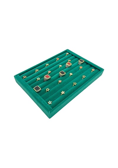 Yüzük Küpe Koldüğmesi Takı Standı Yeşil 17 X 24 Cm