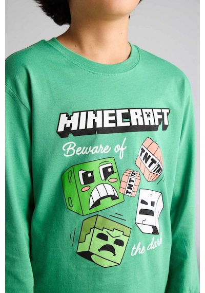 Defacto %100 Pamuklu Mınecraft 2'li Pijama Takımı Erkek Çocuk G9975A826SP